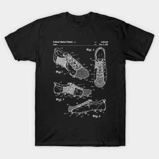 Soccer Boots Patent - Football Boots Art - Black Chalkboard T-Shirt